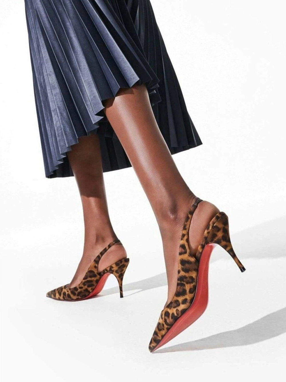 CHRISTIAN LOUBOUTIN Veau Velours Leopard Clare Sling EU 38/ US 8